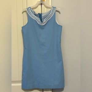 Girls’ Blue Dress with White Trim